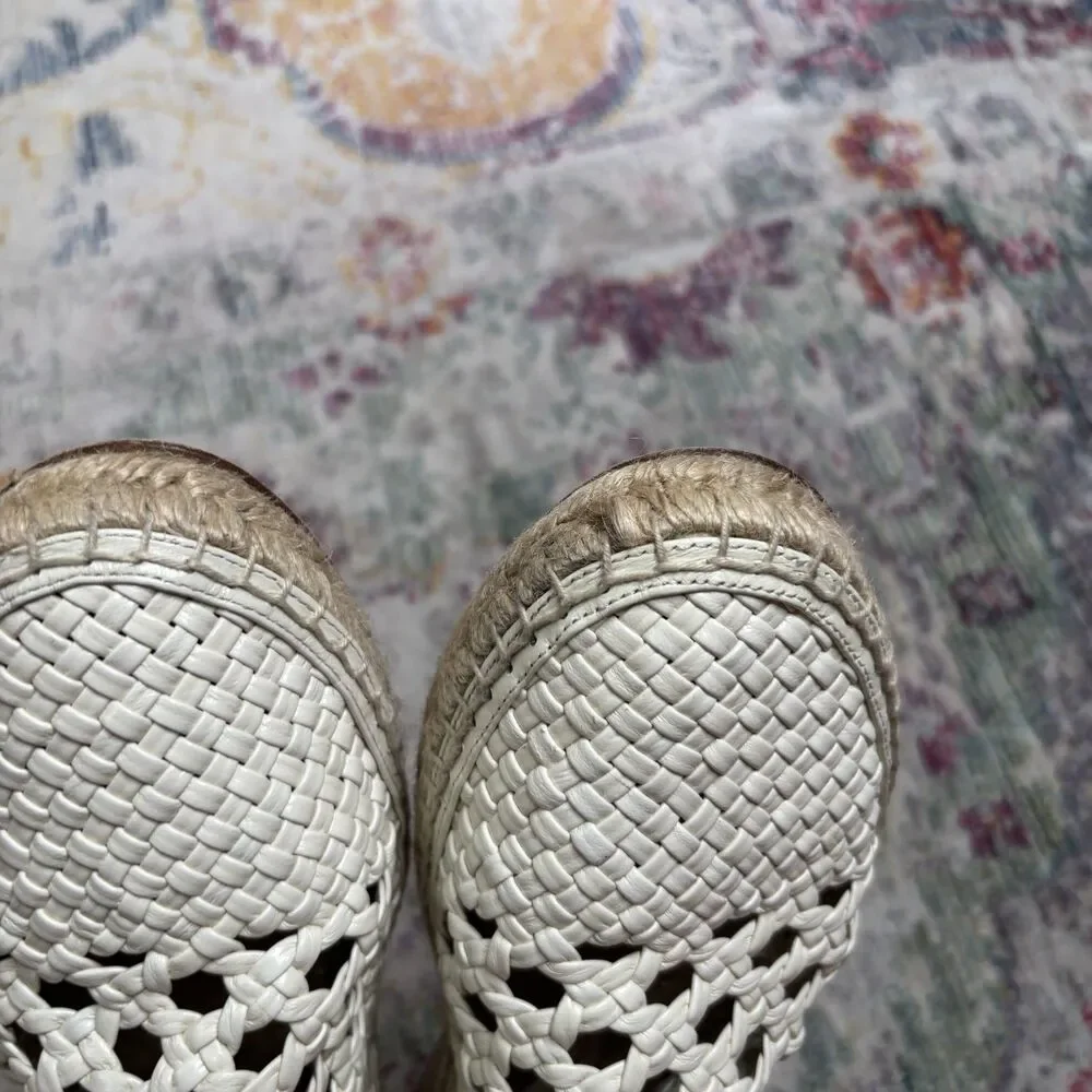 Celine Leather Woven Espadrilles